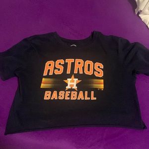 astros baseball cropped tee